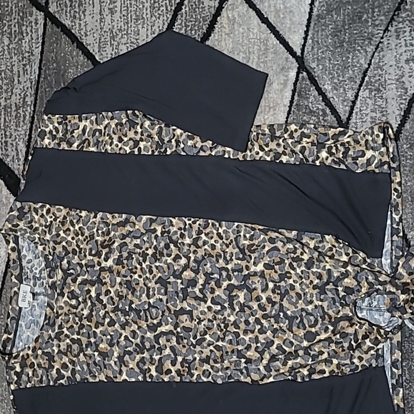 BKE RAGLAN SLEEVE LEOPARD PRINT FRONT TIE SHIRT - Picture 5 of 11